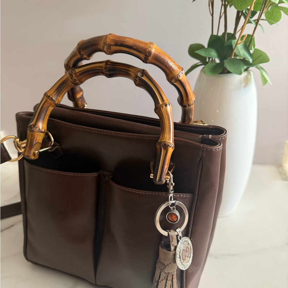 Gucci Brown Satchel with Bamboo Handles